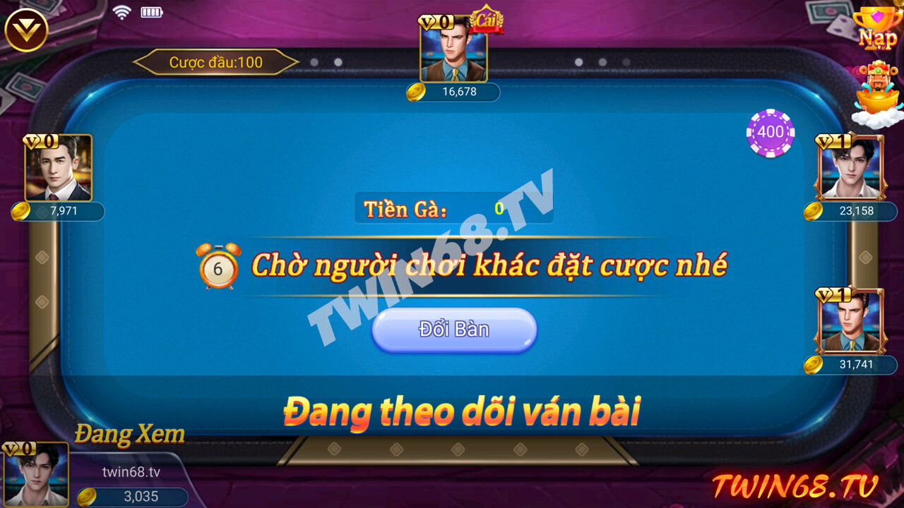 Giao diện chính game bài twin68