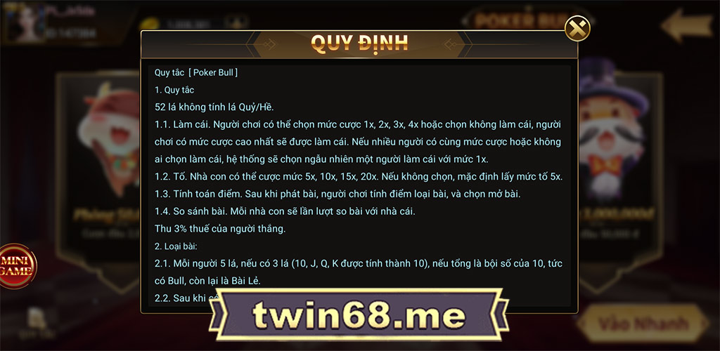 Poker bull twin twin68 game bài