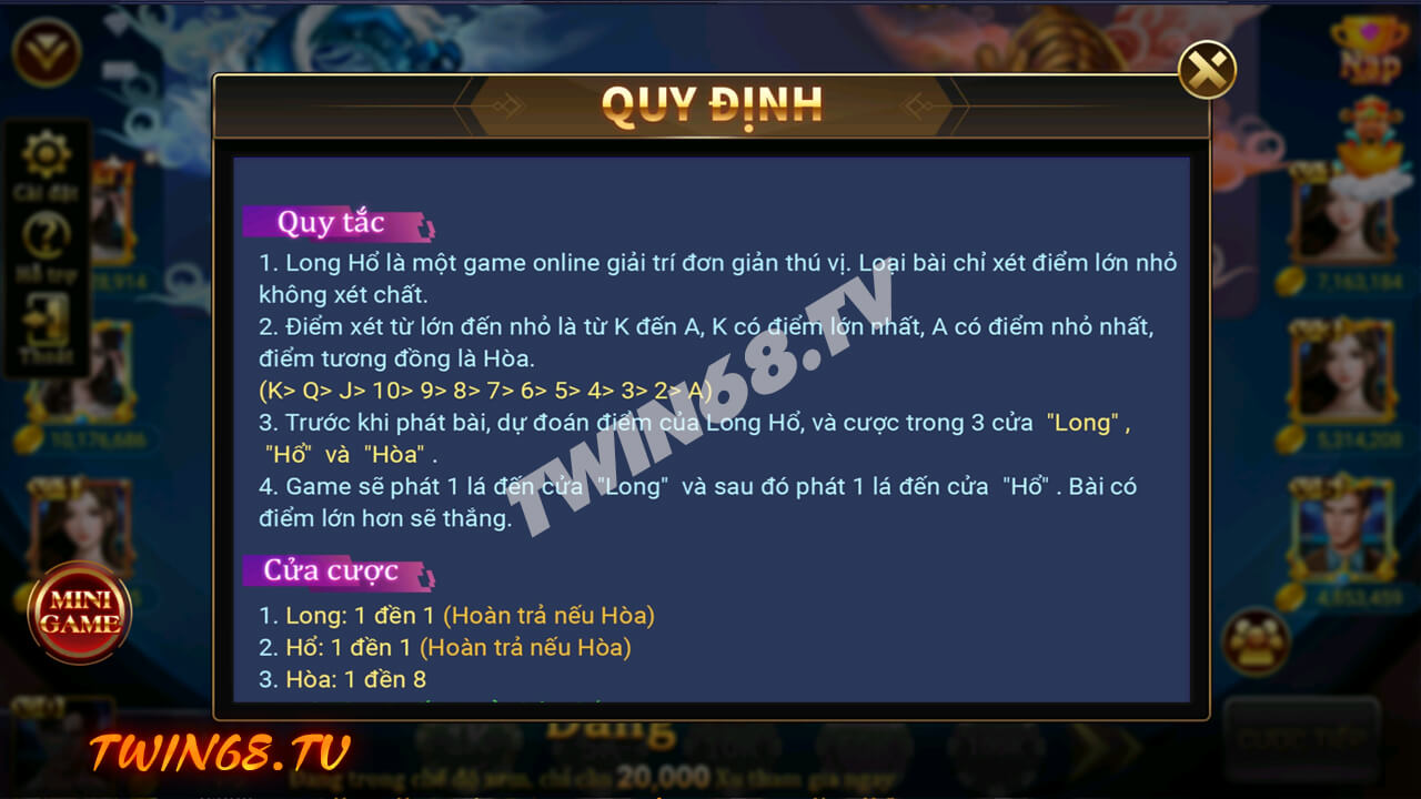 Cách chơi long hổ twin